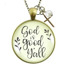 God is Good Y'all - 24" Necklace - Faith Jewelry - New